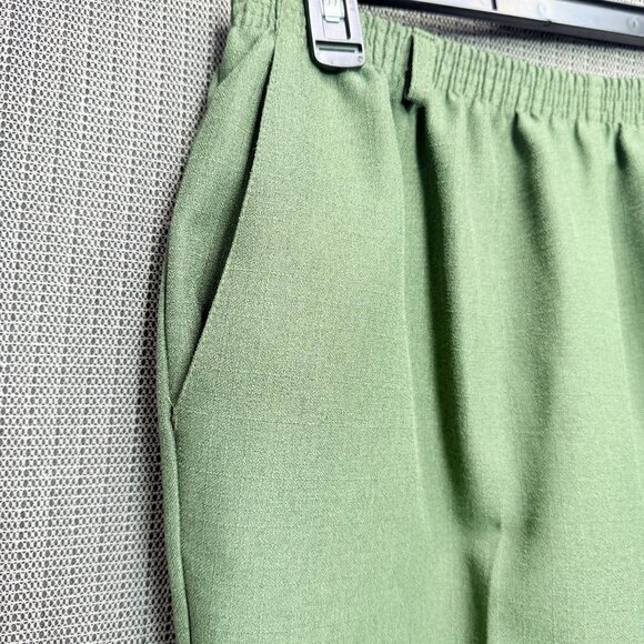 Alfred Dunner Womens Size 16 Green Elastic Waist Pants Polyester Blend - Picture 5 of 9
